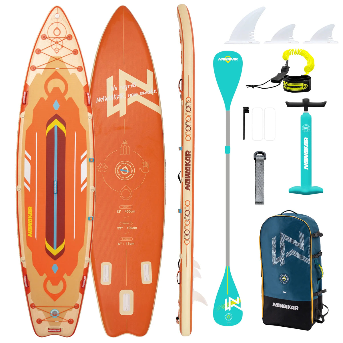 Nawakar Inflatable Paddle Board 400x100x15cm Big Size Stand Up Paddling Board SUP Waterproof Surf Sup Board with SUP Accessories