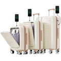 Luggage Set of 3 20 24 28inch with USB Port 20 24inch Front Opening Design Airline Certified Carry on Luggage with Cup Holder