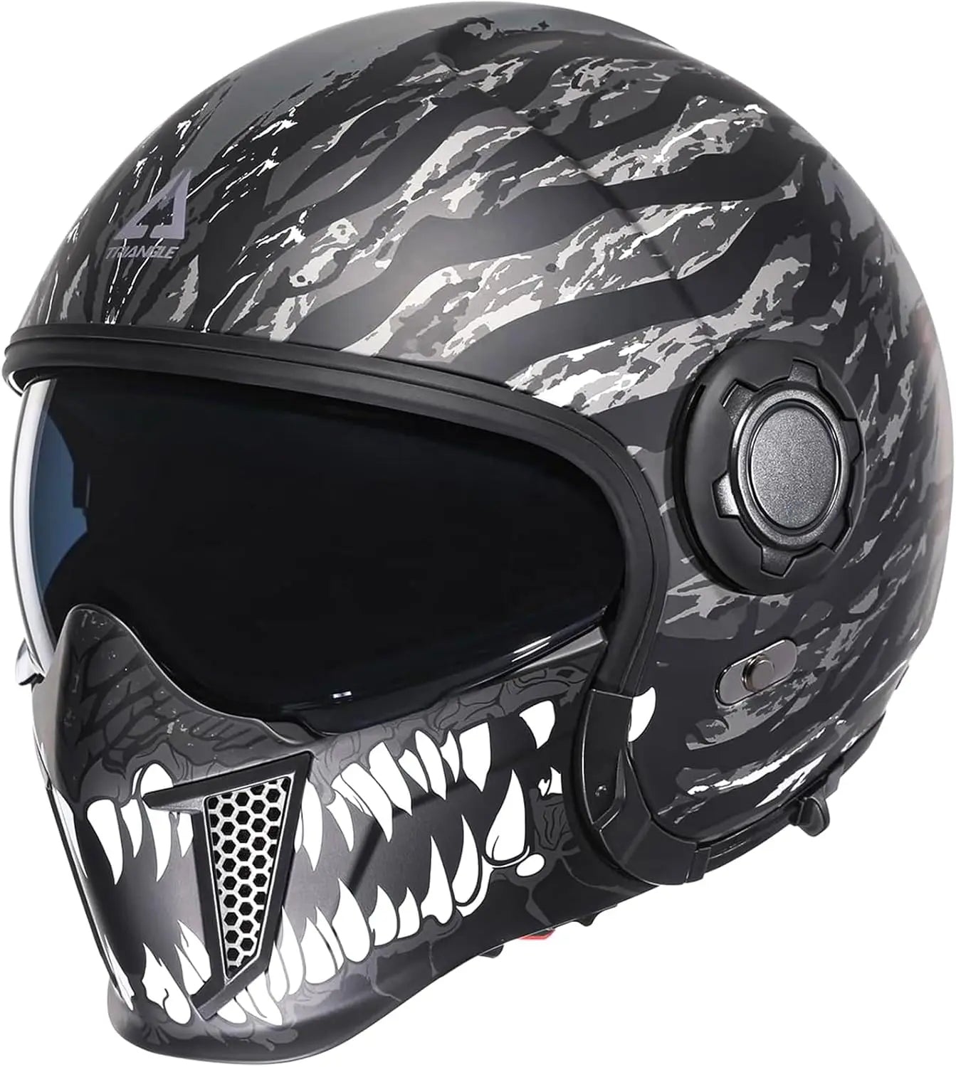 Full Face Motorcycle Helmets Off-Road Motocross Helmet for Men Women Dual Visor with Internal Tinted Sunshield Open Face 3/4 Adu