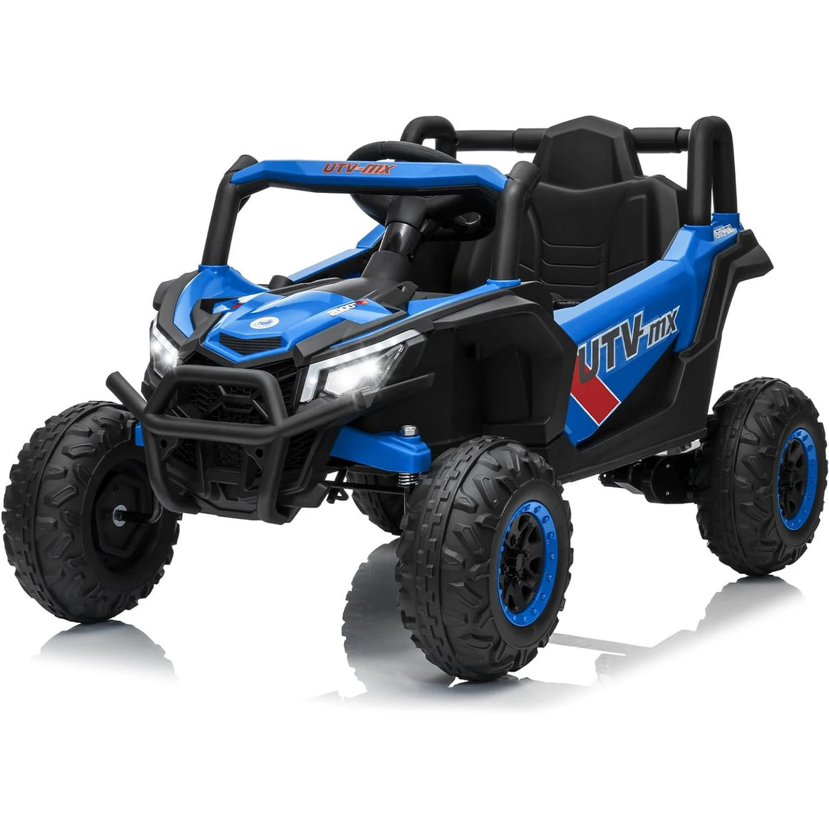 Bluetooth Music LED Lights Kids Ride On Car UTV Truck with Remote Control 4WD/2WD Switchable Electric Vehicle with Safety Belt