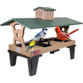Colossal Ground Fly Thru Bird Feeder - Massive Covered Platform Bird Feeder - Removable Tray Holds 16 Cups - Roof Helps Seed St