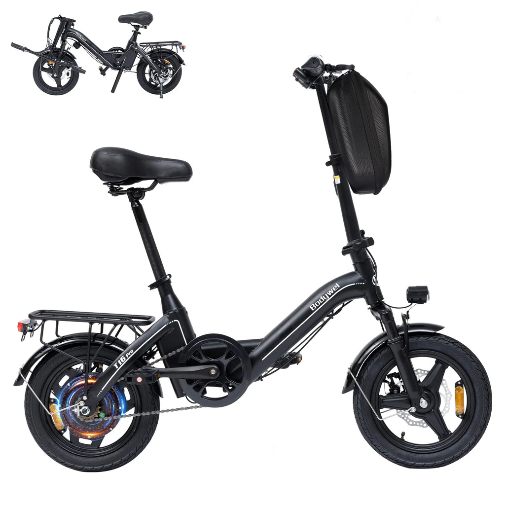 Bodywel T16Pro 14" Folding Electric Bike for Adults, 36V 10.4Ah Removable Battery, UL Commuter EBike with Dual Disc Brakes