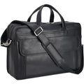 Masa Kawa Leather Briefcase for Men 15.6 17 Laptop Computer Case Business Travel Work Messenger Cross Body Shoulder Bag