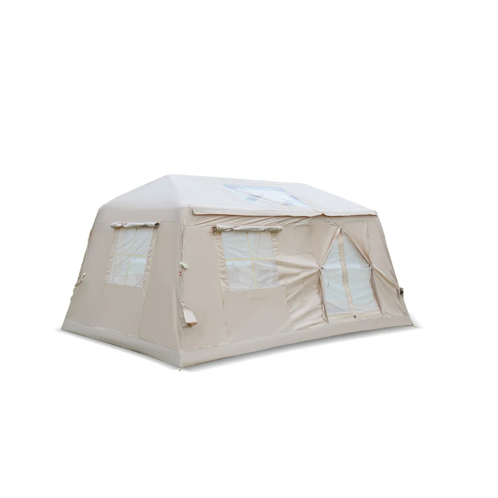 11㎡ Inflatable Camping Tent with Hand Pump,Easy Setup,4-Season Waterproof Oxford,Fits4-8Adults