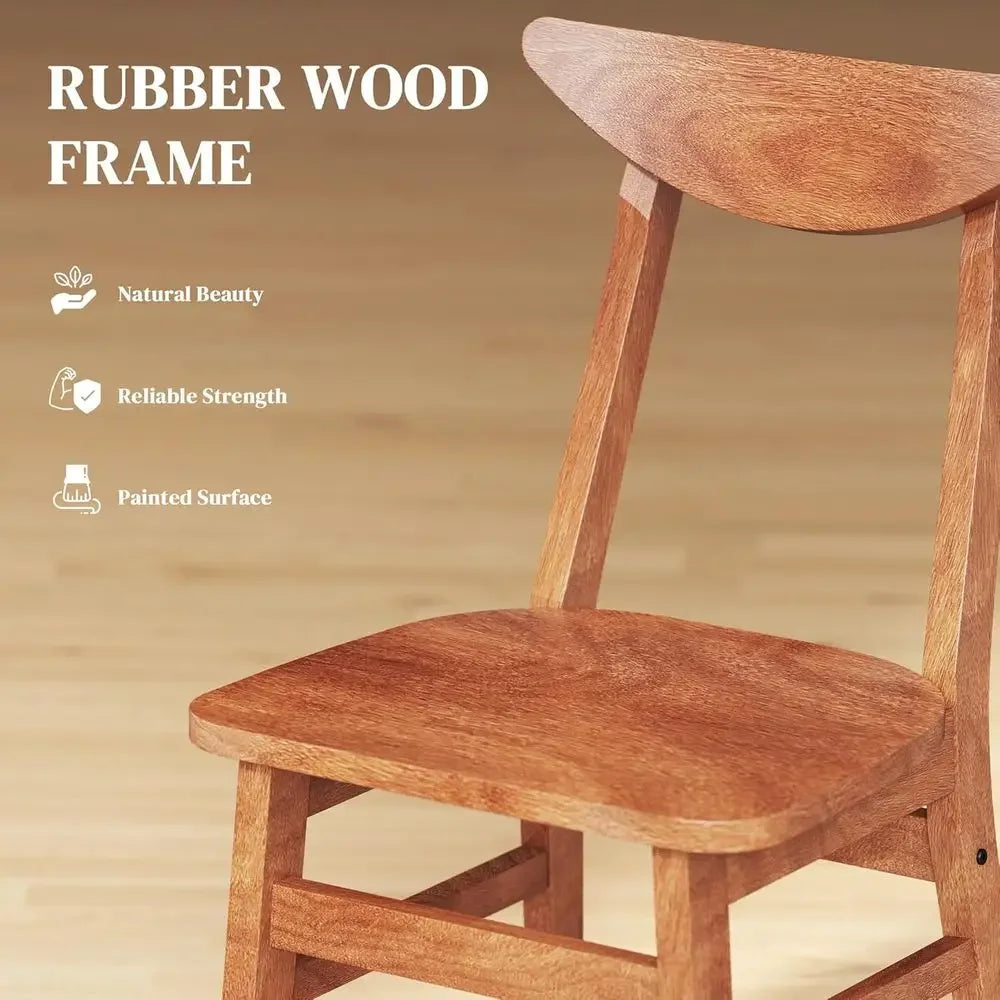 Solid Wood 5-Piece Dining Set for Small Spaces: Walnut Breakfast Nook Table & Chairs