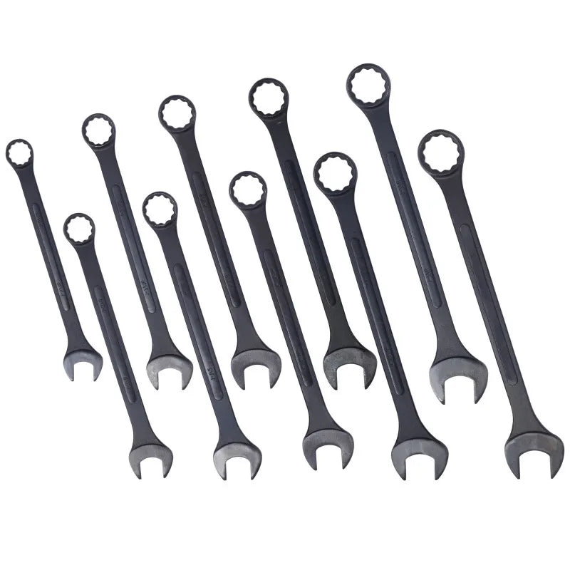 Extra Large Jumbo Combo Wrench Set Black Oxide Carry Pouch Mechanic Repair Hand Tool Auto Maintenance Garage Tool