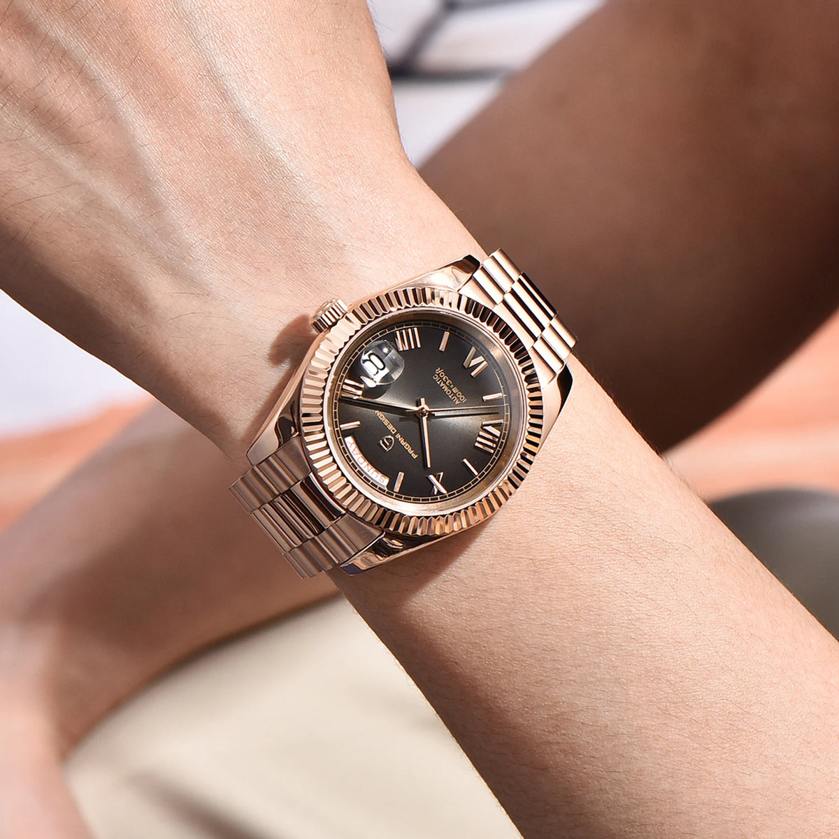 2025 New PAGANI DESIGN Men's Watches DD40 Rose Gold Automatic Watch Man Mechanical Wristwatches Luxury AR Sapphire Mirror Gifts