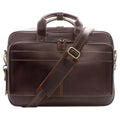 Full Grain Leather Briefcase for Men Business Messenger Bag Laptop Case Fits 15.6 Inch Laptop Brown Premium Quality Durable Des