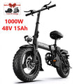 【Brand+】1000w Adult Electric Bike,48v Aluminum Alloy 14 Inch Ebike, Adjustable Front Brake Seat,for Cycling Electric Bicycle