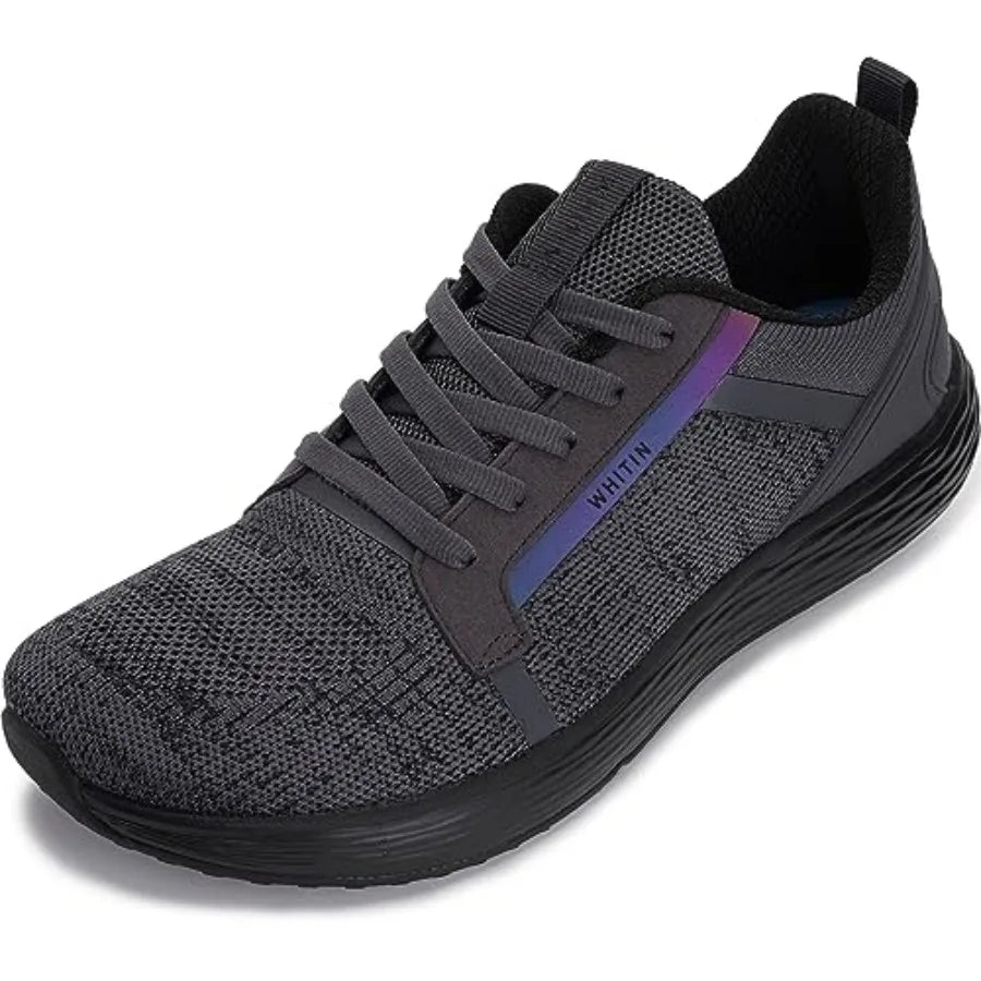 Men's Wide Toe Box + Zero Drop Sole Road Running Shoes Rubber Outsole