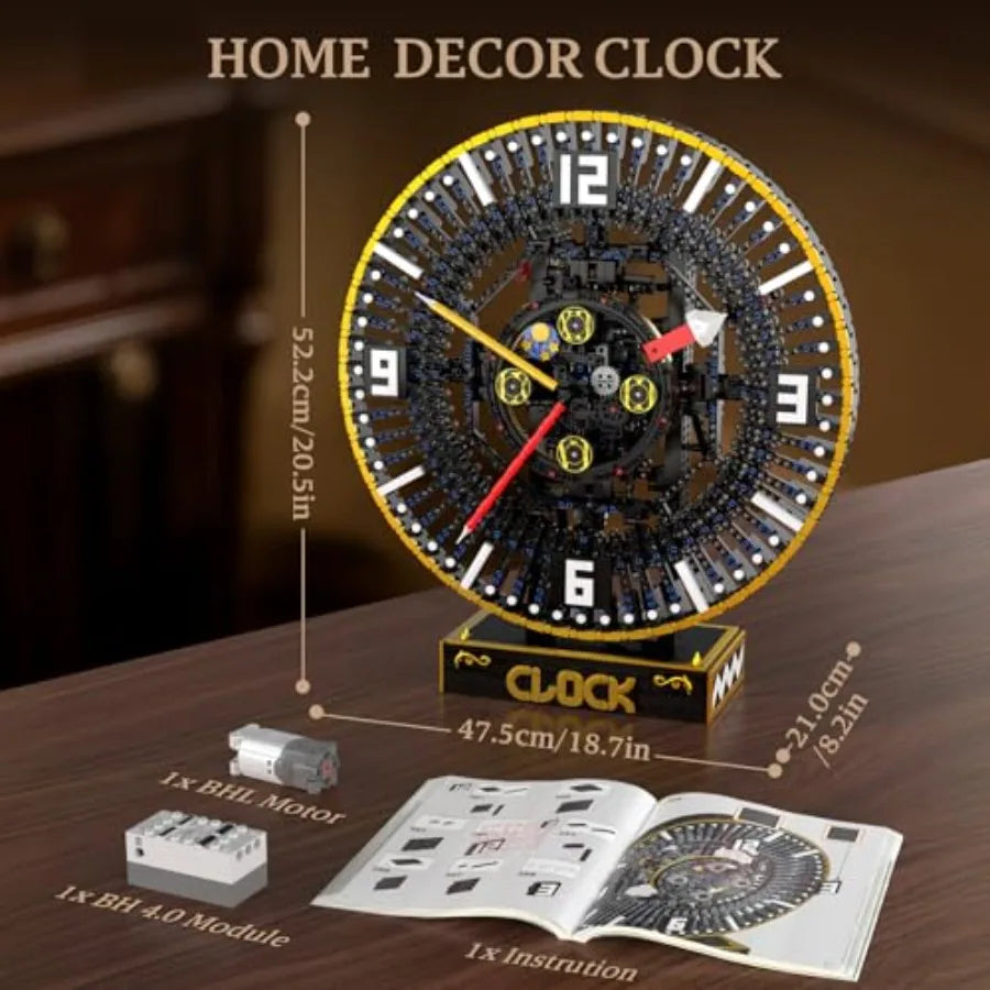 Grand Clock Building Set - 3675+ PCS Motorized DIY Clock Model with Mechanical Gears, Control & Real-Time Display, Advanced Engi