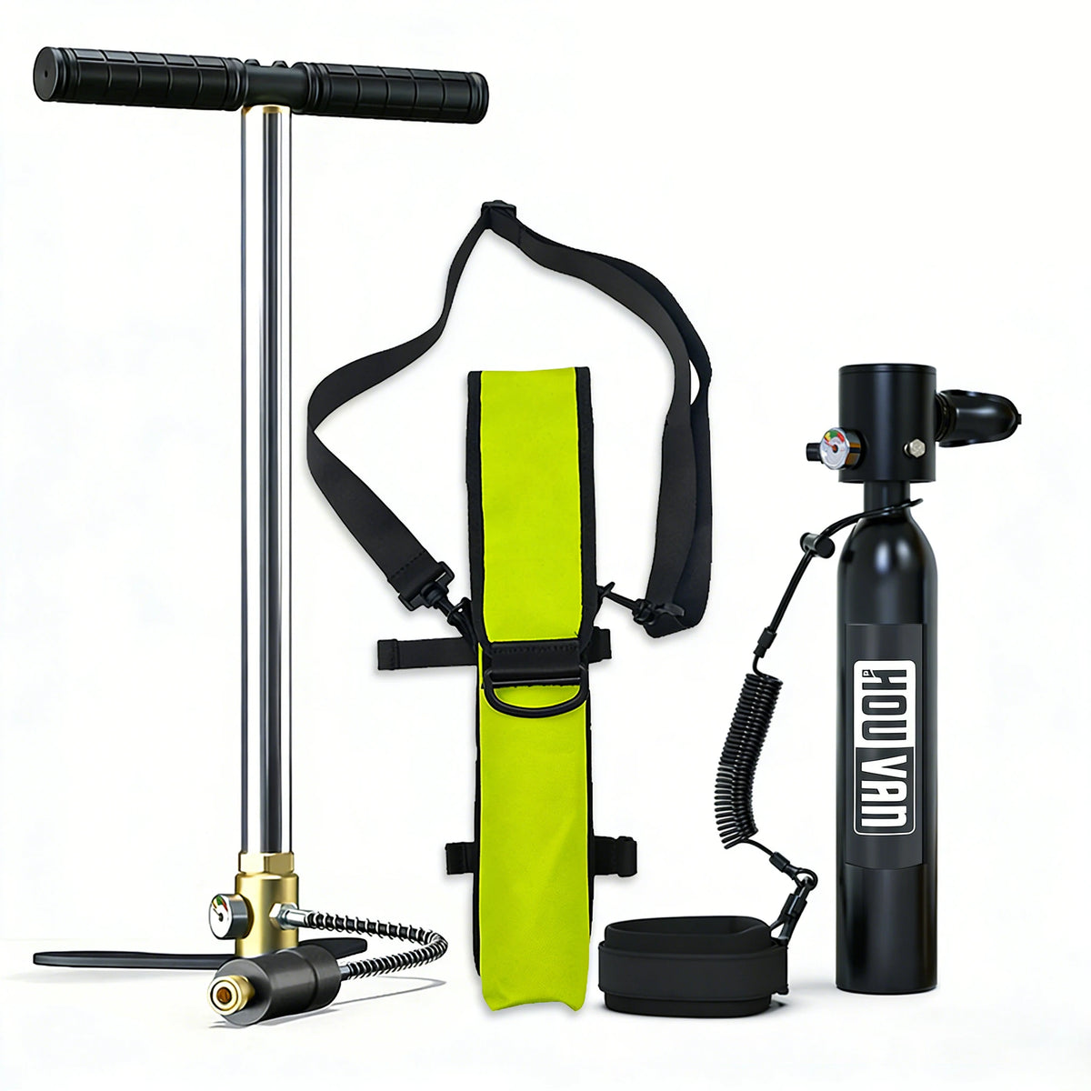 HOUVAN 0.5L Mini Scuba Tank with 5-10 Minutes,Portable Oxygen Tank for Snorkeling Diving With Hand Pump Divig Gear travel