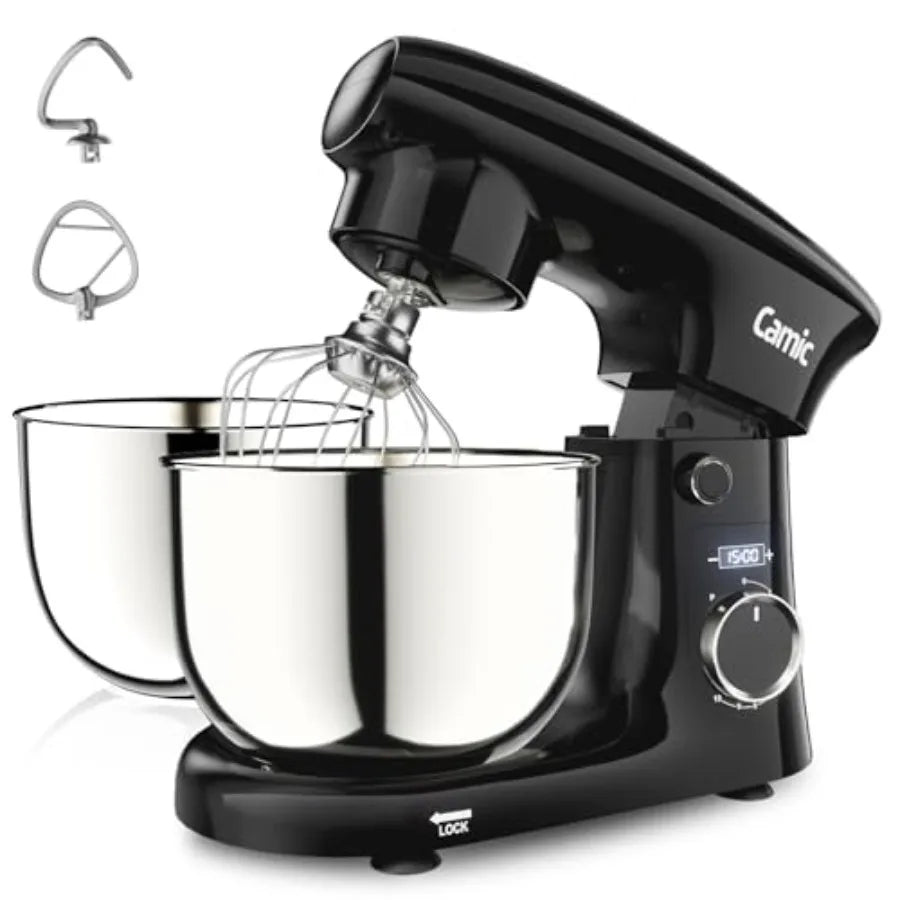 Stand Mixer 4.2QT+5.3QT Two bowls Electric Food Mixer 10 Speeds with Digital setting 3-IN-1 Kitchen Mixer for Baking Cakes Cook