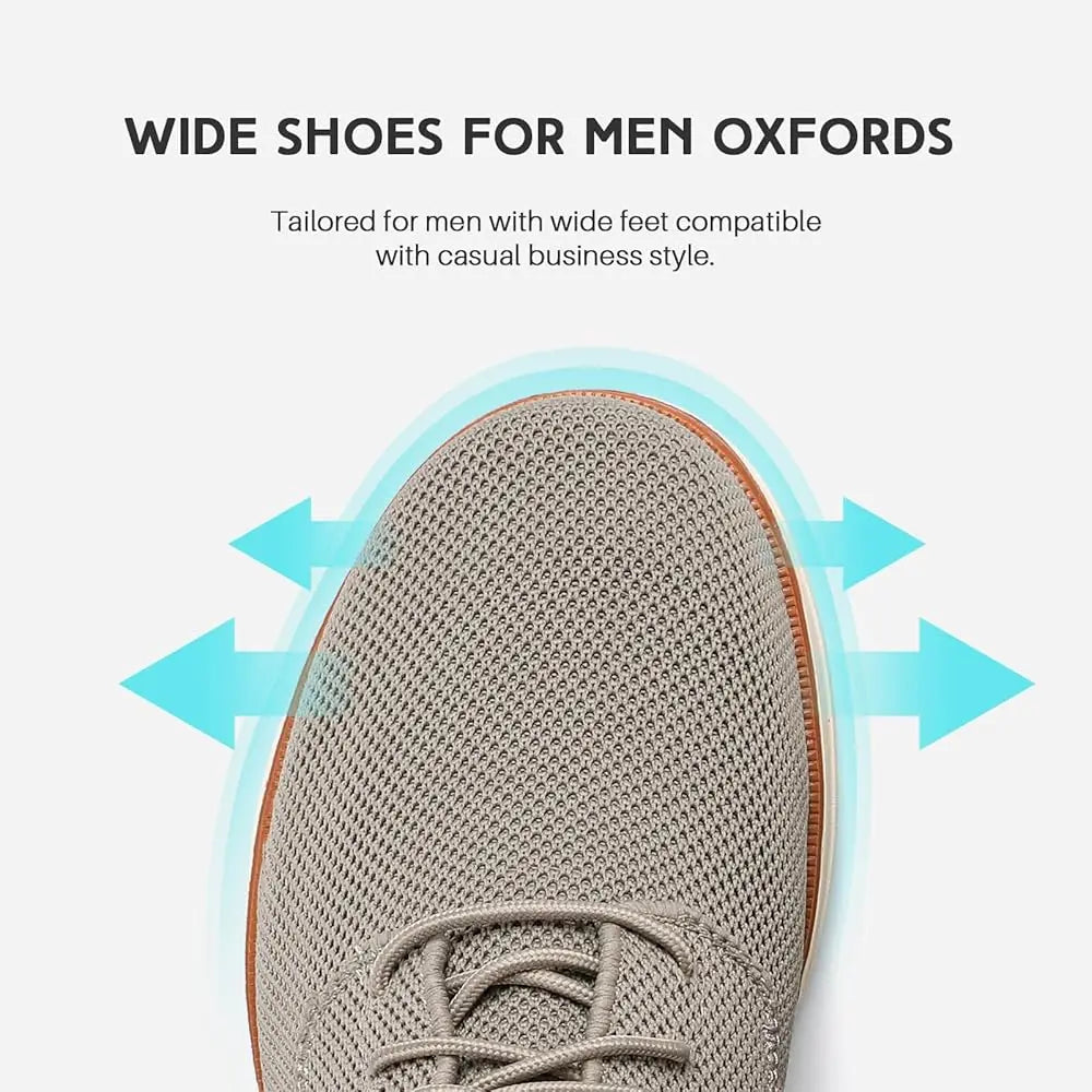 Men's Wide Casual Dress Oxfords Business Shoes Fashion Sneakers Mesh Breathable Comfortable Walking Shoes
