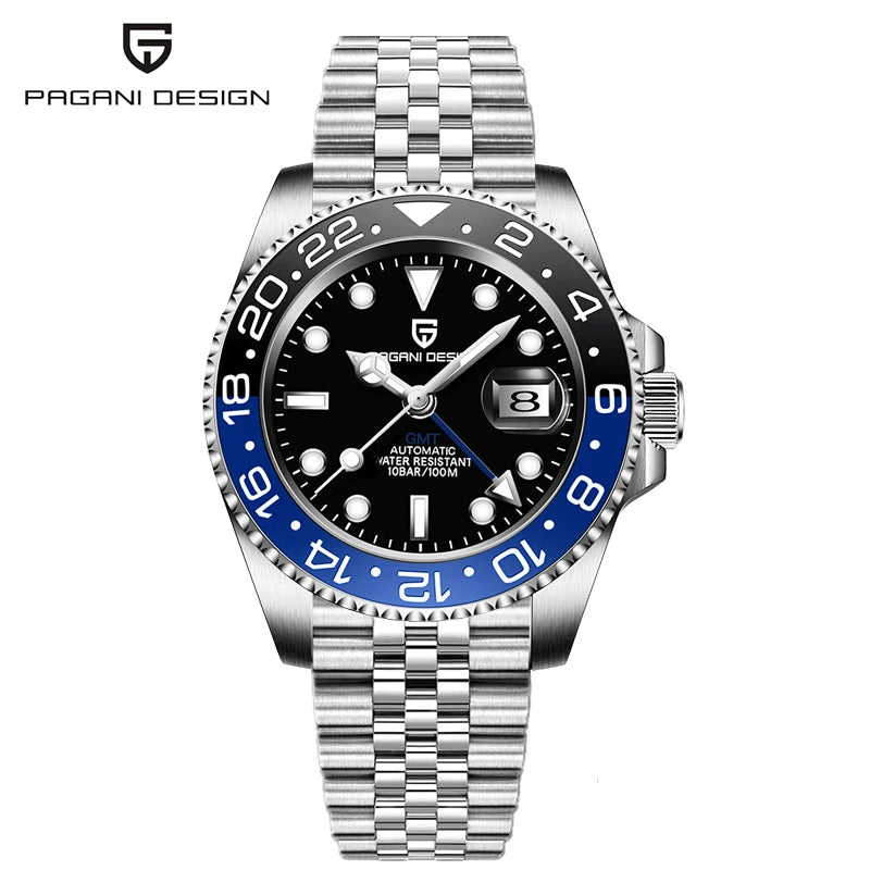 New 2026 PAGANI DESIGN GMT Automatic Wristwatch Stainless Steel 100M Waterproof Men Watch Top Brand 40mm Mechanical Watch Men