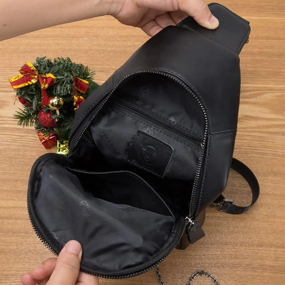 Vintage Leather Sling Bag Backpack for Men Crossbody Shoulder Chest Day Pack Backpacks