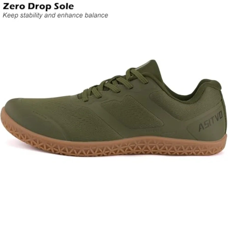 ASITVO Barefoot Shoes Men Wide Gym Zero Drop Sole Cross Trainer Minimalist Walking Grounding Sneakers Width Toe Box Knit Seamle