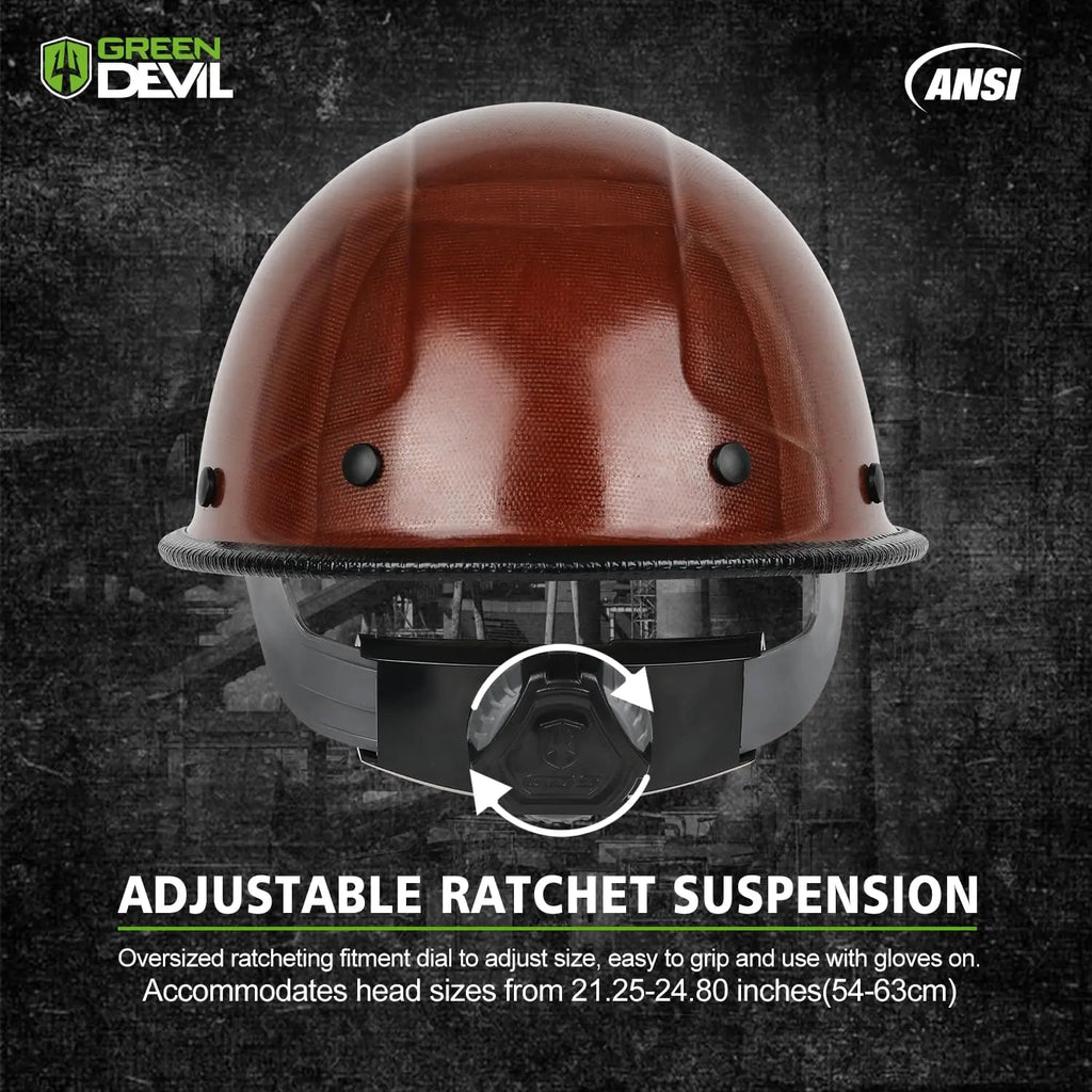 Fiberglass Full Brim Hard Hat, OSHA & ANSI Rated Safety Helmet with Brim Guard for Men