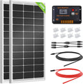 200W 12V/24V Solar Panel Kit with High-Efficiency Monocrystalline Panels & 30A PWM Controller for RV, Camper, Off-Grid Use