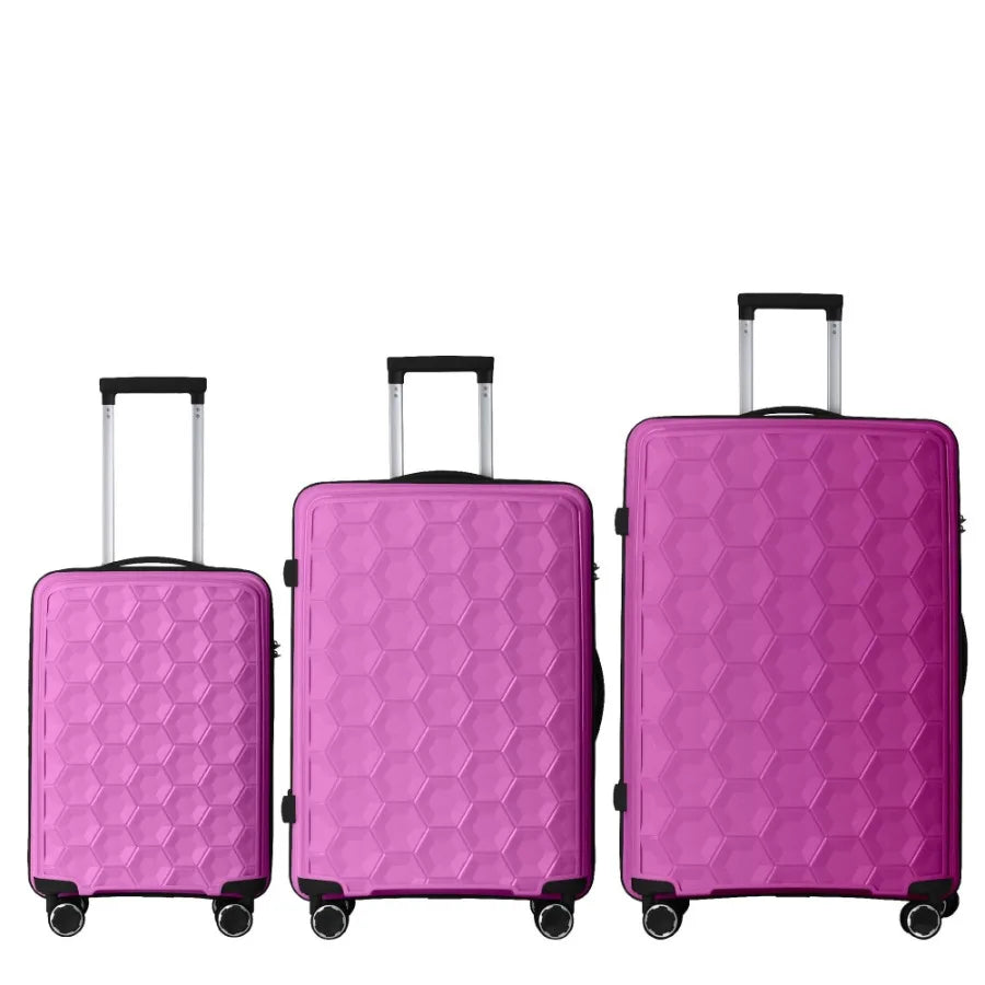 3-Piece Luggage Set Travel Lightweight Suitcases with Rolling Wheels TSA lock Moulded Corner Carry on Luggages for Business Tri