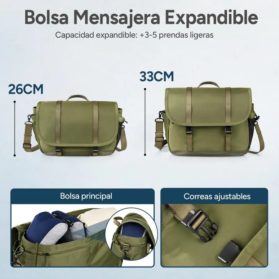 Messenger Bag Fit 16 Laptop for Men Women Work College Office Computer