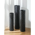 Tall Floor Vase: 27/23/20in Large Floor Vases Standing for Living Room - Hammered Metal Floor Vases Set of 3 - Cylinder Flower
