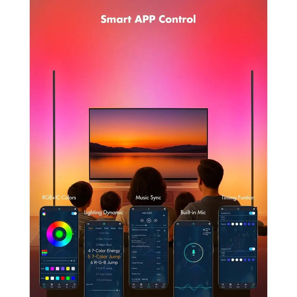 Vexinat loor Lamp - 2 Pack LED Lamp with App/Remote/Button Control, Smart LED loor Lamp with Music Sync and 16 Million Col, Colo