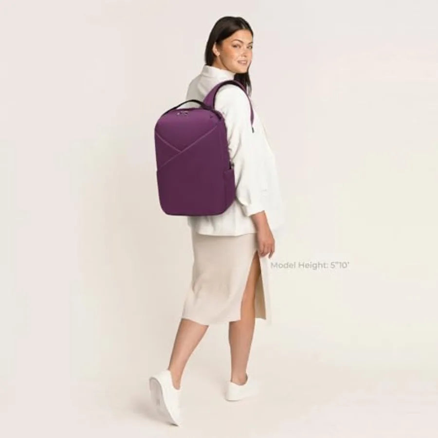Origami Laptop Backpack for Work and Travel - Fits 16 MacBook Pro - Lightweight Business Bag for Men and Women in Wine Color -