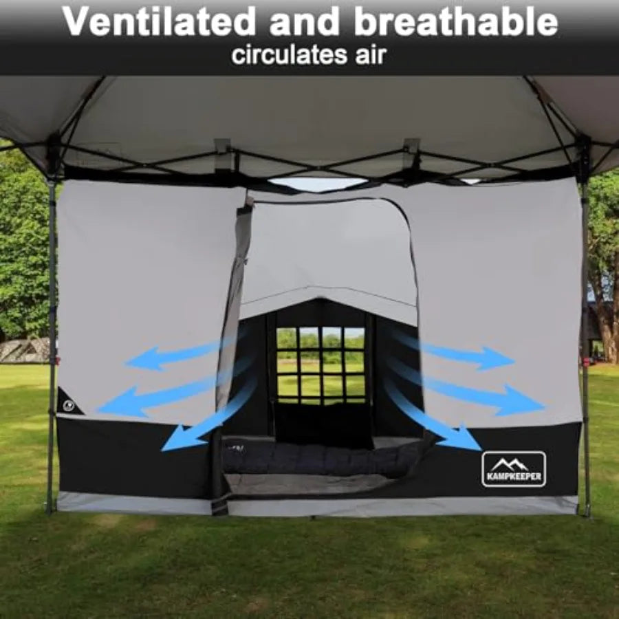 2 Person Canopy Side Tent Camping Tent for 10x10 Canopies Easy Up Cube Tents Gazebo Room with Mesh Window for Camping Storage E