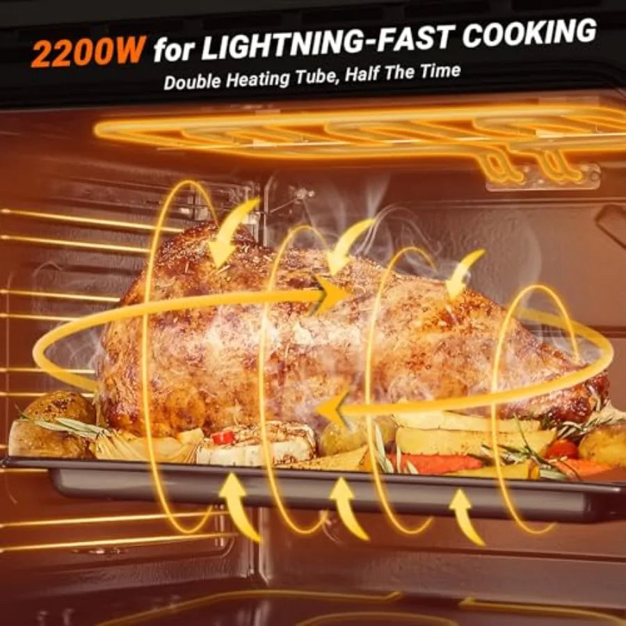 24 Single Wall Oven 2.65 Cu.ft. Built-in Electric Wall Oven with 5 Cooking Functions 360 ROTATING ROTISSERIE 2200W Mechanical K