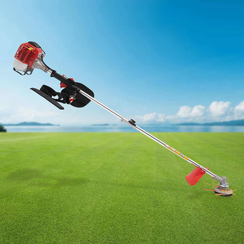 26CC 2-Stroke Gasoline Weed Eater 8500RPM Lawn Edger & Brush Cutter Professional Grass Trimmer for Garden Yard Farm 0.65KW Power