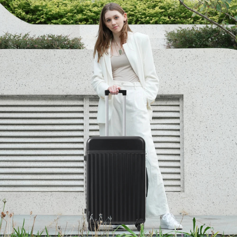 3PCS Front Opening Hardside Expandable Luggage Set Carry on Suitcase USB Port TSA Lock Spinner Wheels & Handle Bag