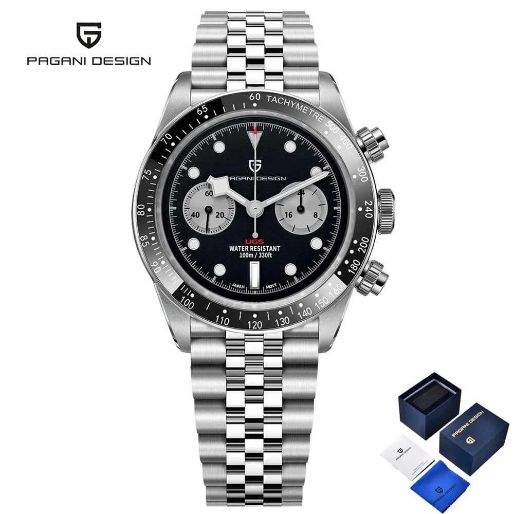 2026 New PAGANI DESIGN Retro Panda Mens Watches Luxury Quartz Watch For Men Chronograph AR Sapphire Waterproof Sports Clock Gift