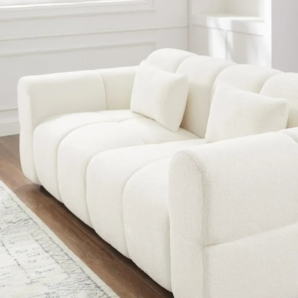 80\" Oversized Boucle Sofa Couch Modern Deep Seat Love Seat Mid-Century Cloud Couch for Living Room ComfortableCustomized