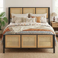 Queen Bed Frame with Headboard, Wood Camas Queen with Strong Metal Slats Support, No Box Spring Needed for Bedroom and Guest Roo
