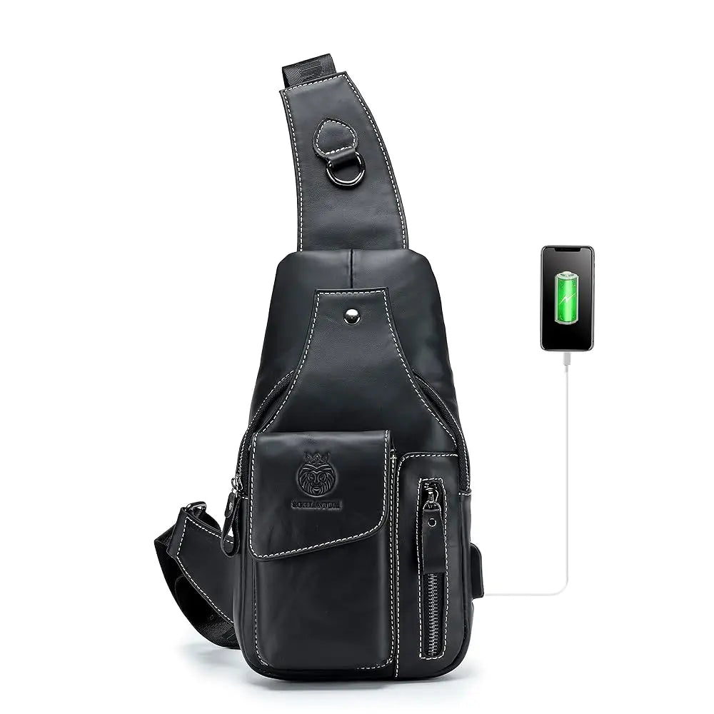 Genuine Leather Sling Bag for Men