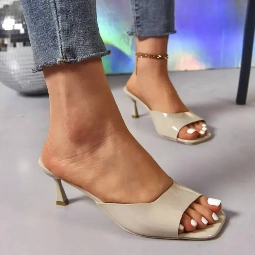 Fashion Fish Mouth Slippers Summer Comfort Dress Shoes Sexy Open Toe Stiletto Sandals Elegant Office Women High Heels