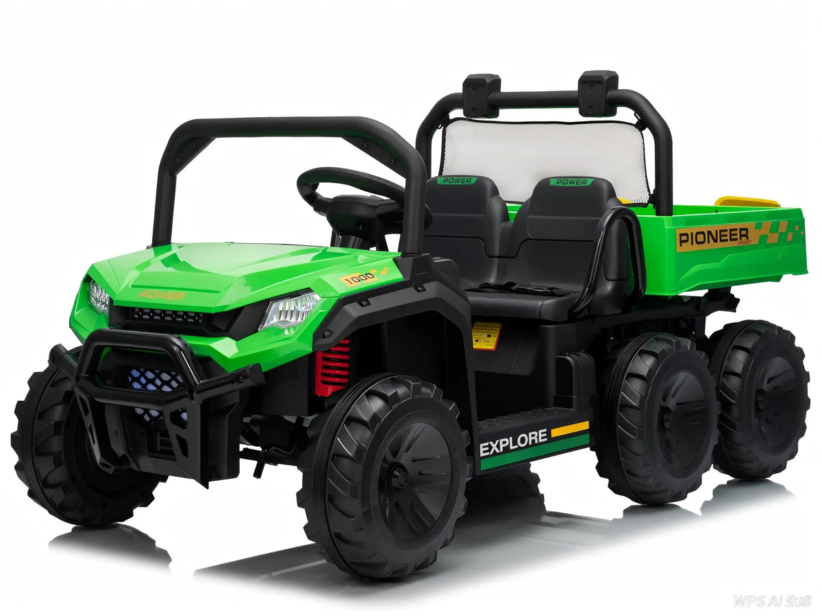 24V 2 Seater Kids Ride on Toy, 4WD 3 Speeds Electric Dump Truck With Remote Control For Children 4-8