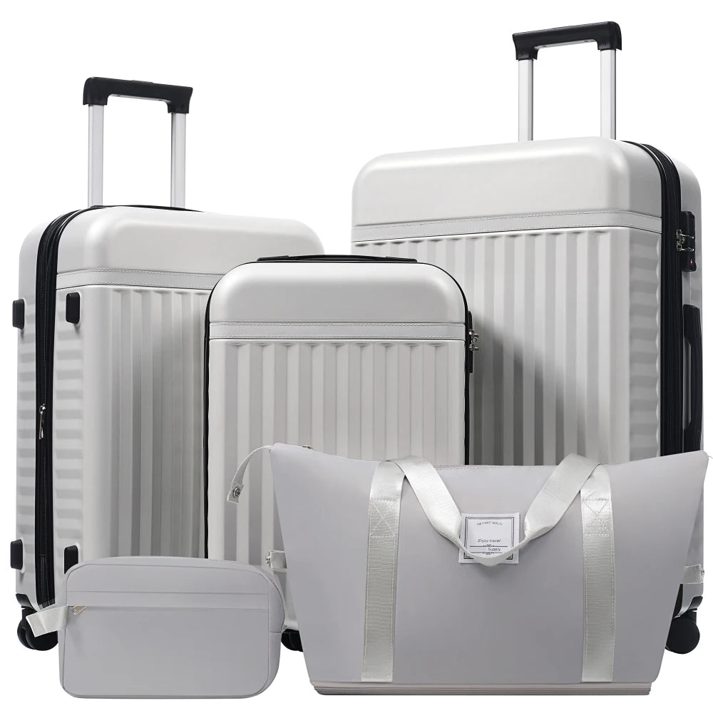 3PCS Front Opening Hardside Expandable Luggage Set Carry on Suitcase USB Port TSA Lock Spinner Wheels & Handle Bag