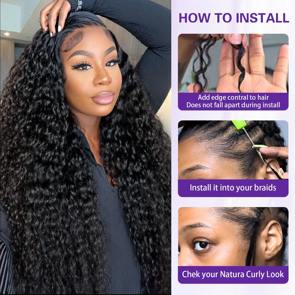 14A Burmese Curly Crochet Human Hair Extensions Knotless Pre-Separated Curly Human Hair With String Pre-Looped Reusable Feather