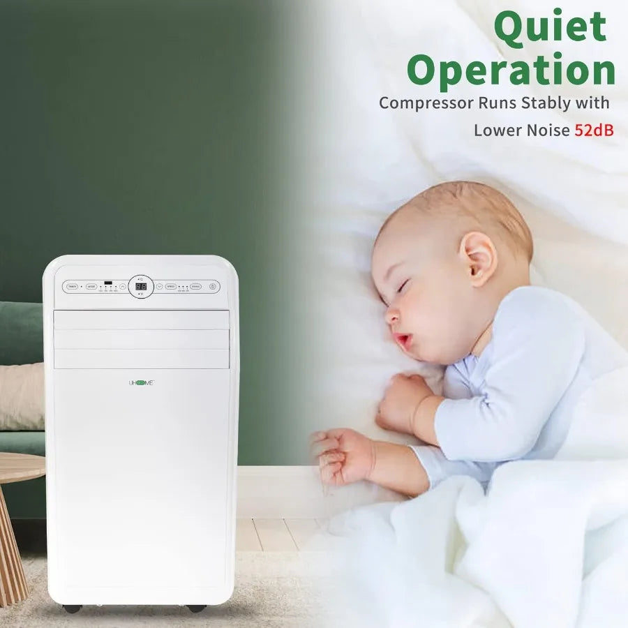 12000 BTU Portable Air Conditioner with Heater for up to 400 Sq. Ft White Portable AC Unit with Dehumidifier Fan Cools and Heat