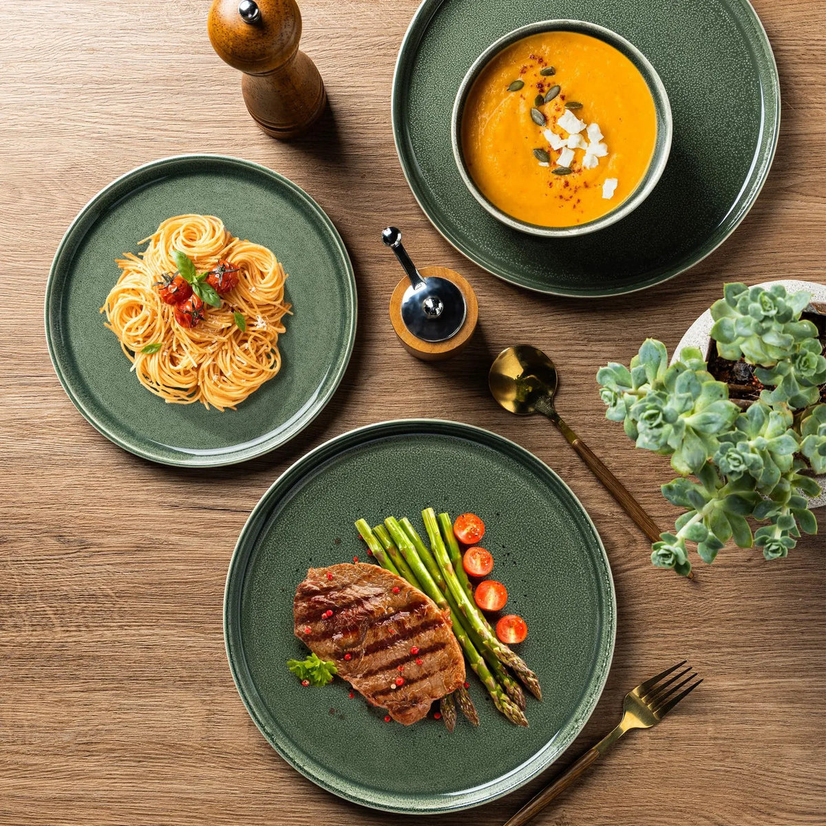Ceramic Tableware SetCeramic Dinnerware Set for 4 Round Reactive Glaze Plates and Bowls Modern Style Perfect for Everyday Use