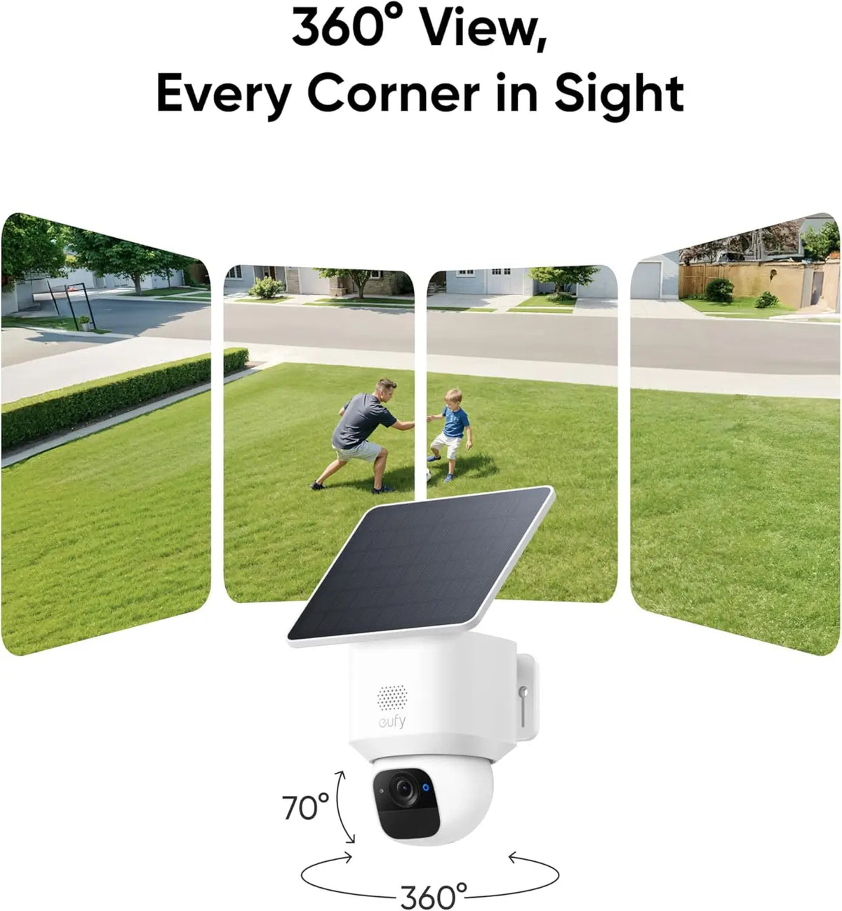 4-Cam Wireless Outdoor Security Kit with Solar, 360° Pan, AI Tracking, 2K Clarity, No Monthly Fee