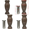 Real Pink Granite Vase with Stainless Steel Lining, Suitable for Home Decor, Memorial Sites, and Outdoor Garden Displays
