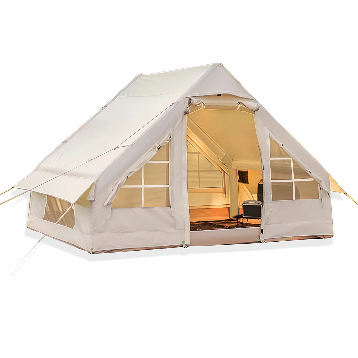 4-6 Person House Instant Glamping Camping Tents House with Hand Pump Outdoor Inflatable Tent Waterproof for Adults Travel Hiking