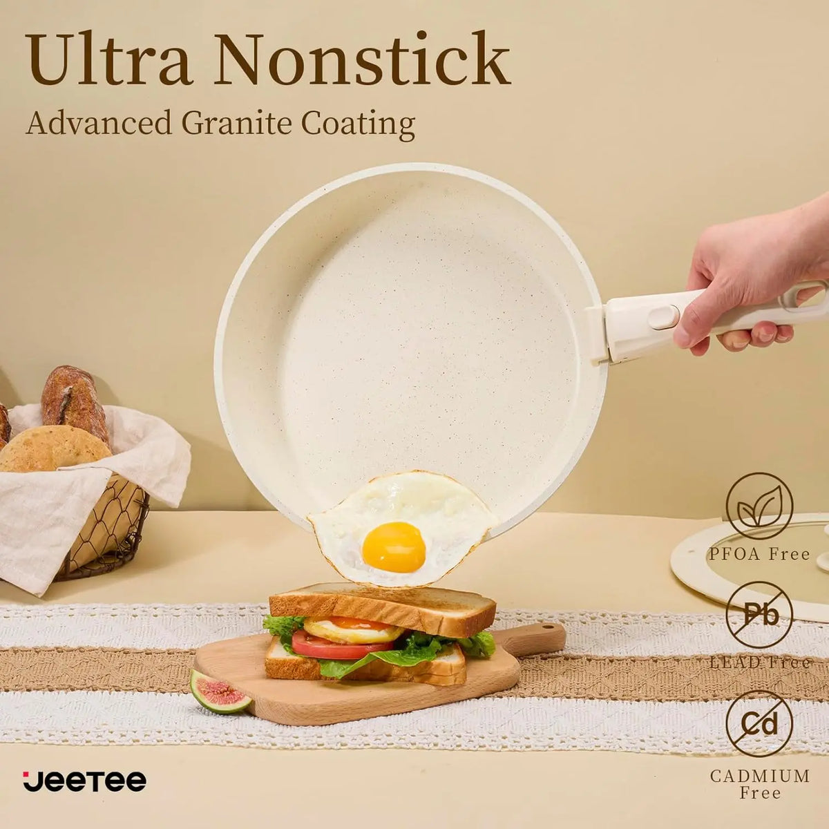 Pots and Pans Set Non Stick 17pcs, Kitchen Cookware Sets with Detachable Handle, Induction Nonstick Cookware Set with Removable