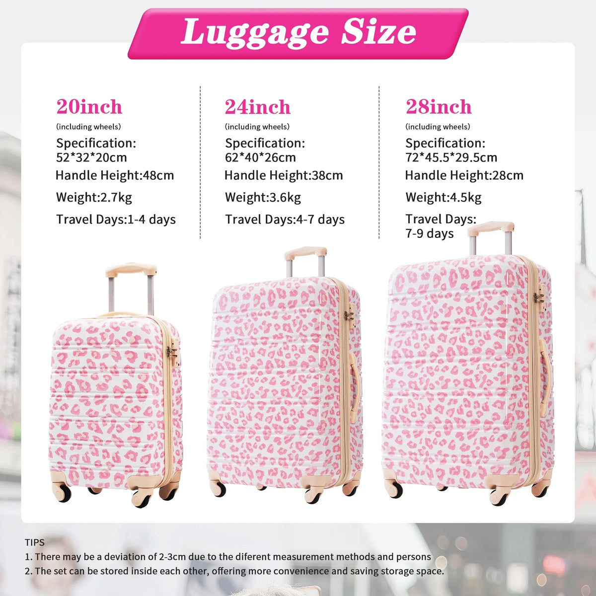 Hardshell Luggage Sets 3 pcs Spinner Suitcase with TSA Lock Lightweight-20"+24"+28" Luggages    carry on luggage