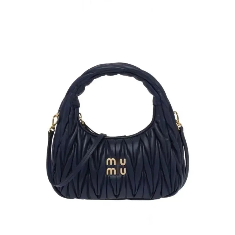 Luxury Womens Miui sa underarm hobo with shoulder strap cleo handbags Genuine Leather clutch tote mens Designer p