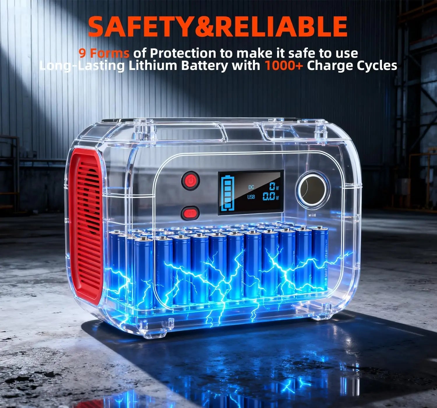 300W Portable Power Station, 228Wh Solar Generator with Pure Sine Wave AC Outlet for Outdoor Camping RV Emergency Home Use