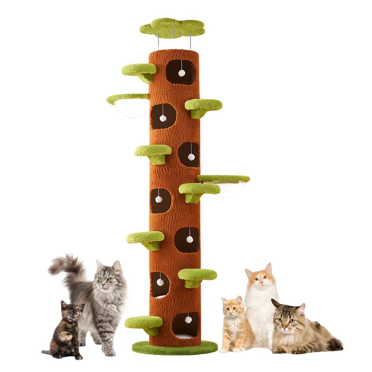 Tall Cat Tree Tower with Sisal Scratching Pad Cat Climbing Frame Super Large Cat Tree Tower for Maine Coon Cats